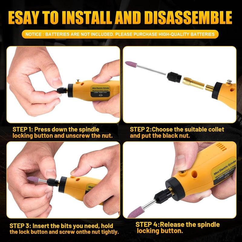 APATB Cordless Rotary Tool Kit for DEWALT 20V Max Battery, 6-Speed with 25 Accessories, Multi-Purpose Power Rotary Tool for Sanding, Polishing, Drilling, Etching, Engraving, DIY Crafts (No Battery) - Image 4